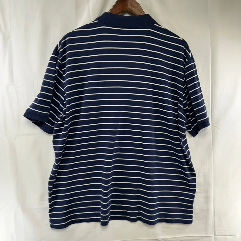Polo Ralph Lauren Polo Shirt Mens XL Blue Striped Classic Fit Short Sleeve
